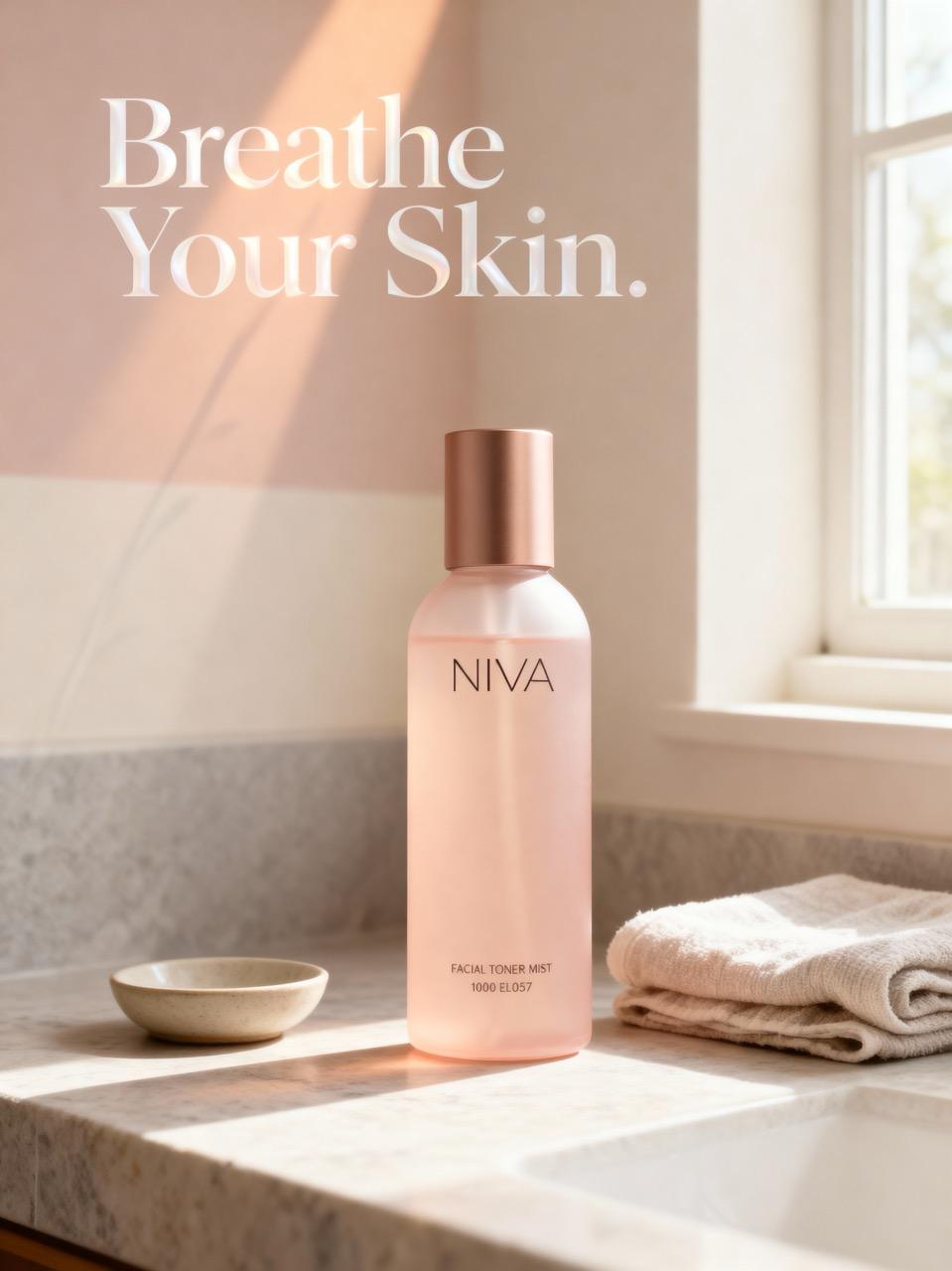 Gentle morning scene on stone vanity